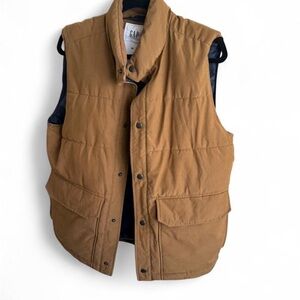 GAP Brown/Tan Puffer Vest Medium